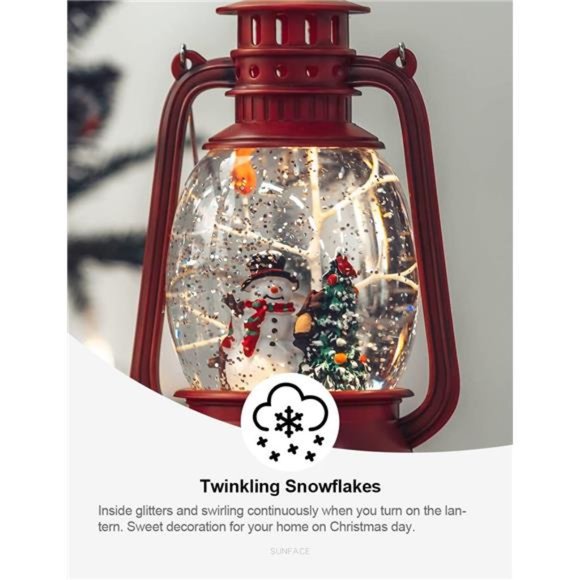 Musical Christmas Snow Globe, Cardinal Snowman with Singing Water Glittering - Picture 4 of 6